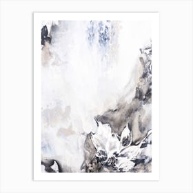 Neutral And White Flower Painting Art Print