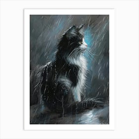 Cat In The Rain 2 Art Print