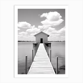 Porto Cesareo, Italy, Black And White Photography 2 Art Print