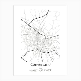 Conversano,Italy Minimalist Map Póster