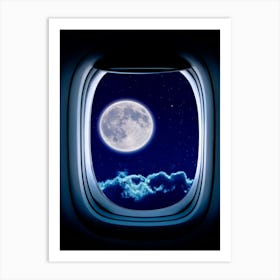 Moon From An Airplane Window #5 Art Print