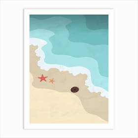 Starfish On The Beach 1 Art Print