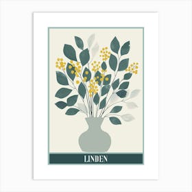 Linden Tree Flat Illustration 4 Poster Art Print