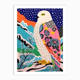 Maximalist Animal Painting Snowy Owl 3 Art Print