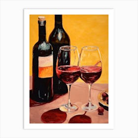Red Wine And Grapes Art Print