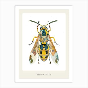 Colourful Insect Illustration Yellowjacket 14 Poster Art Print