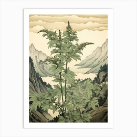 Yomogi Japanese Mugwort 2 Japanese Botanical Illustration Art Print