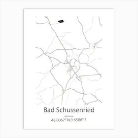 Bad Schussenried,Germany Minimalist Map Art Print