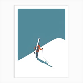 Skier Carrying Skis Art Print