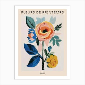 Spring Floral French Poster  Rose 8 Art Print