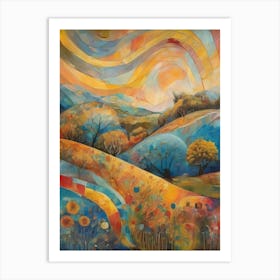 Sunrise Over The Hills Art Print