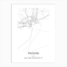 Helsinki,Finland Minimalist Map Art Print