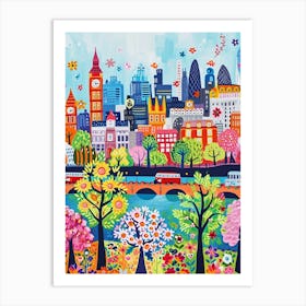 Kitsch Colourful London 3 Art Print