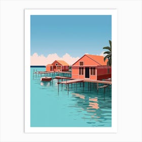 Maldives, Graphic Illustration 3 Art Print