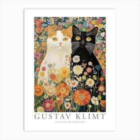 Gustav Klimt Print Cats Klimt Poster Klimt Exhibition Poster Cats Painting Flower Garden Flower Art Print