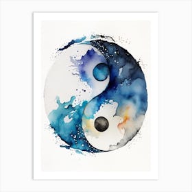 Repeat 4 Yin And Yang Watercolour Art Print