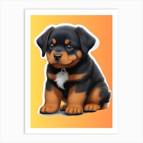 Rottweiler Puppy Art Print