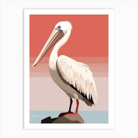 Minimalist Brown Pelican 2 Illustration Art Print