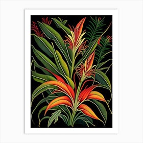 Heliconia 2 Floral Botanical Vintage Poster Flower Art Print