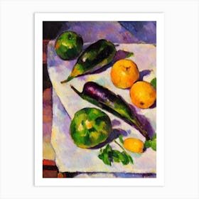 Chinese Eggplant Cezanne Style vegetable Art Print