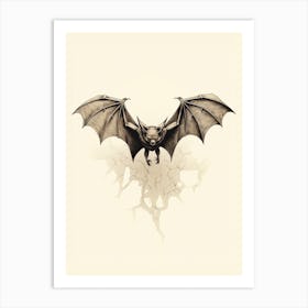 Big Brown Bat Vintage Illustration 4 Art Print