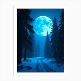 Full Moon In The Forest 2 Art Print