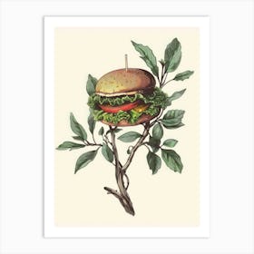 Burger On A Tree Art Print