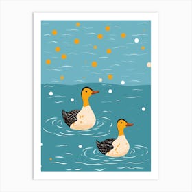 Ducks In The Water Art Print