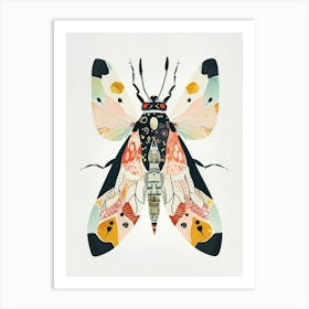 Colourful Insect Illustration Whitefly 21 Art Print
