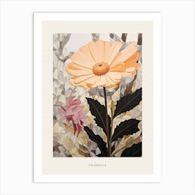 Flower Illustration Calendula 4 Poster Art Print