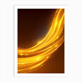 Golden Wavy Background Art Print