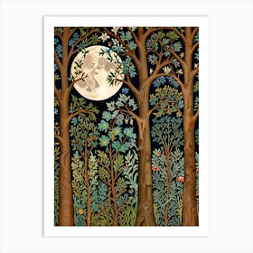 William Morris Moonlight In The Woods 29 Art Print