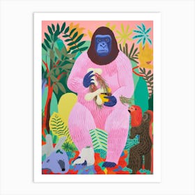 Maximalist Animal Painting Gorilla 1 Art Print