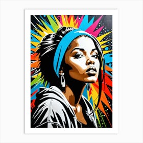 Graffiti Mural Of Beautiful Hip Hop Girl 19 Art Print