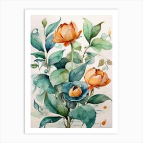 Watercolor Flowers 3 Art Print