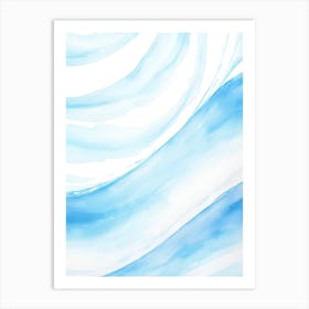 Blue Ocean Wave Watercolor Vertical Composition 115 Art Print