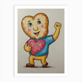 Heart Shaped Bread Art Print