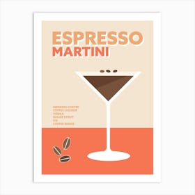 Espresso Martini Cocktail Colourful Coffee Wall Art Art Print