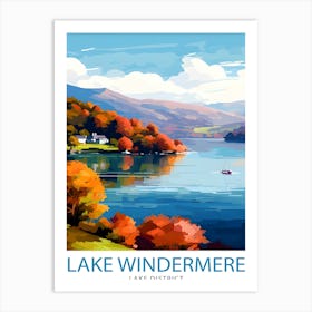 Lake WindermereTravel Poster Art Print