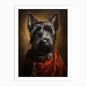 Portrait Of Scottish Terrier (Old Master) Art Print