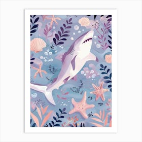 Purple Scalloped Hammerhead Shark 4 Art Print
