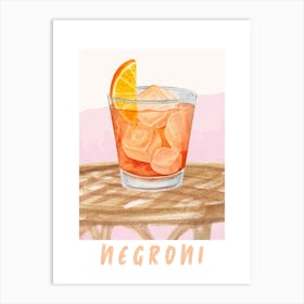 Negroni Cocktail 1 Art Print