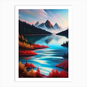 Sunset By The Lake 25 Art Print