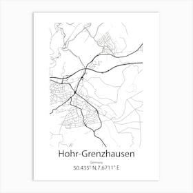 Hohr Grenzhausen,Germany Minimalist Map Art Print