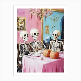 Skeletons At The Table 3 Art Print