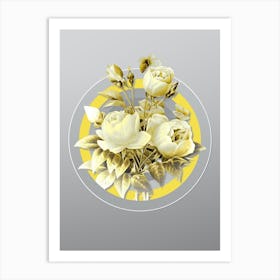 Botanical Variety of Roses in Yellow and Gray Gradient n.362 Art Print