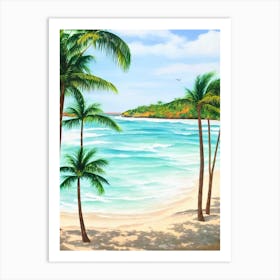 Nusa Dua Beach, Bali, Indonesia Contemporary Illustration   Art Print