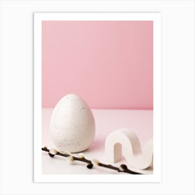 Easter Egg On A Pink Background Art Print