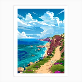 Cliff Path To The Sea Art Print