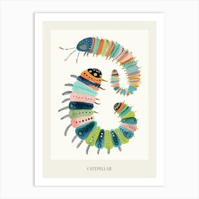 Colourful Insect Illustration Catepillar 1 Poster Art Print